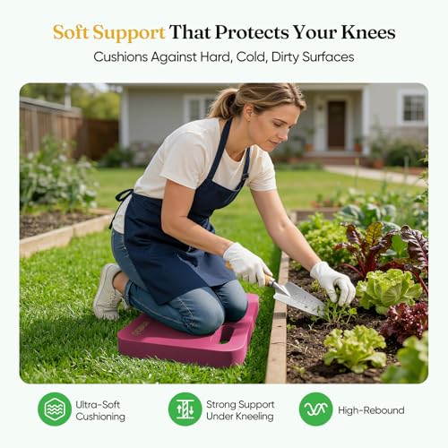 Grenebo 2-Pack Kneeling Pads, Extra Thick NBR, 17.3 x 11 x 1.6 in, Pink - color: Pink
