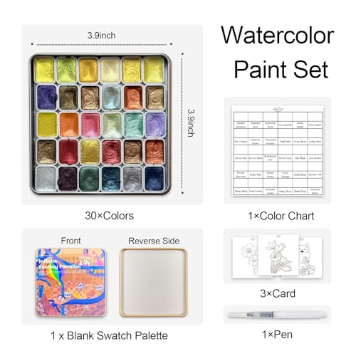 Glitter Watercolor Painting Kit, 30 Color Shifting - color: Infinite Fantasy Paradise