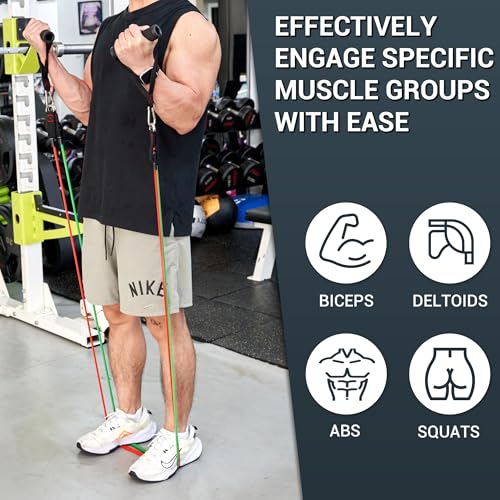 TheFitLife Resistance Bands Set with Handles, Door Anchor and Ankle Straps | Workout Bands for Muscle Strength Training, Home Gym Fitness, Full Body Exercise for Men, Women, Pilate, and Physical Therapy
