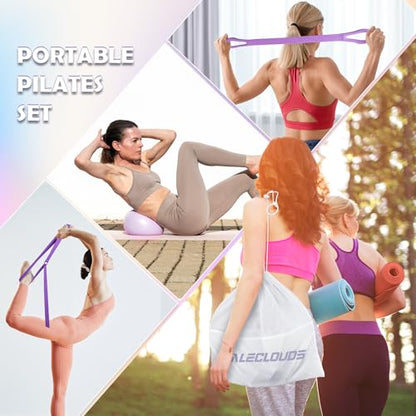 Pilates Ring Set for Women, 12" Pilates Ring and Ball Set with Resistance Bands for Home Workouts, Portable Pilates Kit with Bag & 2 Training Poster for Full Body Exercise