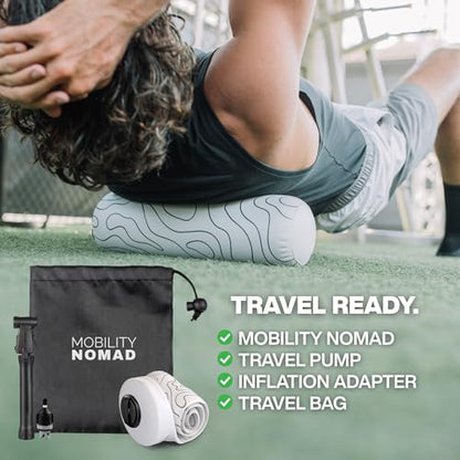 Inflatable Travel Foam Roller for Muscle Recovery and Mobility (Topo Gray, 15") - color: Topo Gray