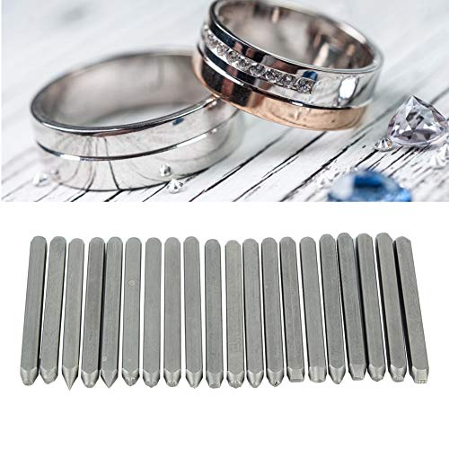 Fayelume 20 PCS Metal Stamping Kit, Metal Stamps for Steel, Jewelry Anvil Chisel, for Jewelry Carbon Steel Flower Hole Punch Tool