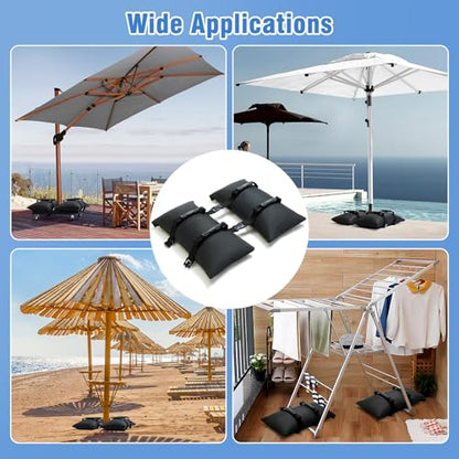 Sand Bags for Weight, 4-Pack 50LBS 1680D Oxford Fabric Sandbags | Sandbags for Weight to Hold Down Umbrella Base, Patio & Cantilever Umbrella Stands, Outdoor Furniture(Without Sand)(4,Medium) - size: 4 x 50lbs