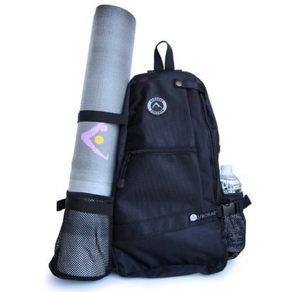 AURORAE Yoga Mat/Gym/Pickleball Cross-body Sling Back Pack. Mat sold separately - color: Ebony