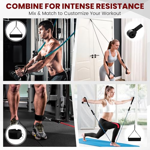 Resistance Bands Set (11-Pack) – Tube Exercise Bands with Handles, Door Anchor & Carry Bag | Home Gym Fitness Equipment for Men & Women | Strength Training, Physical Therapy & Workouts