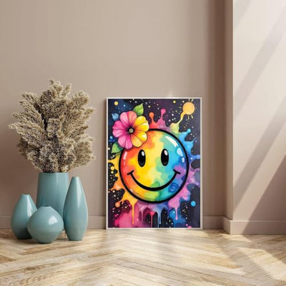 WUDWL Cute Diamond Art Kits for Adult Diamond Painting Kits for Adults | Smiling Face DIY Painting Diamond Painting Kits 5D Diamond Dots Gem Art Crafts with Tools,Round Full Drill 12x16inch - color: DP04736