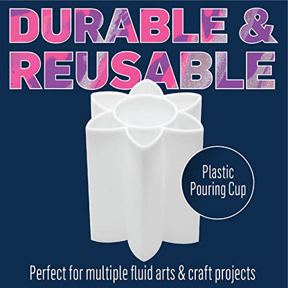 FolkArt Drizzle Open Pour Cup, Flower Pour Cup Perfect for Fluid Paint Pouring Arts and Crafts Projects, 50423 - style: Flower Pour Cup
