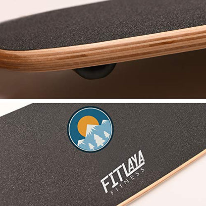 Fitlaya Fitness Balance Board Trainer Wooden Training Equipment for Fitness Workout, Hockey‎, Skateboarding, Surfing and Snowboarding - style: SUN & SNOWMOUNT