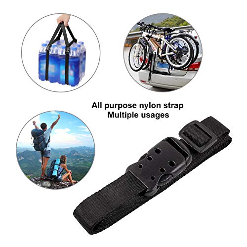 Ayaport Utility Straps with Buckle 48" Quick-Release Adjustable Nylon Straps Black 4 Pack - size: 1"x48"