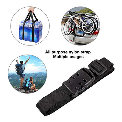 Ayaport Utility Straps with Buckle 48" Quick-Release Adjustable Nylon Straps Black 4 Pack - size: 1"x48"