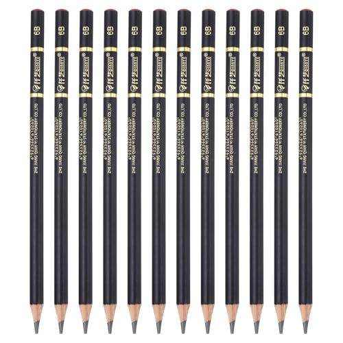 PATIKIL 12Pcs Drawing Pencils for Sketching, 6B Refill Sketch Pencils for Drawing, Graphite Art Pencil Set Professional Resistant Lead for Painting Shading Artist Office Supplies - size: 6B