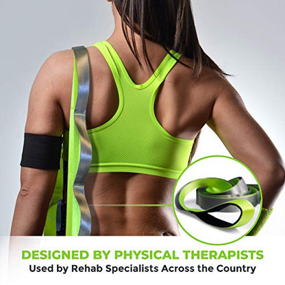Gradient Fitness Stretching Strap for Physical Therapy, 12 Multi-Loop Stretch Strap 1.5" W x 8' L, Neoprene Handles, Physical Therapy Equipment, Yoga Straps for Stretching, Leg Stretcher. - color: Green/Grey