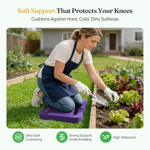 Grenebo 2-Pack Kneeling Pads, Extra Thick NBR, 17.3 x 11 x 1.6 in, Purple - color: Purple