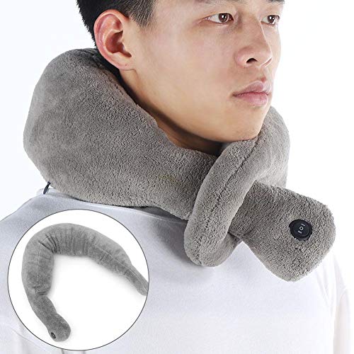 Massaging Neck Pillow Wrap, Vibrating Neck Pillow, Cordless Vibrating Massaging Neck Pillow Massage Cushion Travel Neck Head Chin Support Pillow to Relax Muscle Relieve Stress