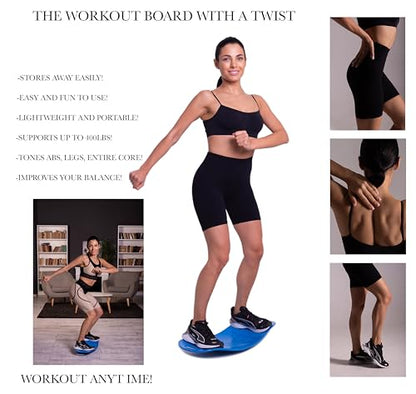 Balance Boards Yoga, Fitness Board, Workout Balance Board Sports, Twist Board for Workout, Gym Sports, Balancing Exercises, Dancers, Stability Training Twisting, Exercise Abs Arms Legs,Blue
