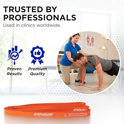 THERABAND High Resistance Band, Exercise, Physical Therapy, 15 lb, Red | Elastic resistance band for exercise, strength training, stretching and physical therapy - ideal for home workouts - size: Light (15 lbs)