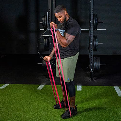 Serious Steel Fitness 81.3cm(32인치) 저항 트레이닝 밴드 (휴대용 운동 밴드 시스템 트레이닝 밴드 - 152cm(5피트 10인치) 미만의 개인에게 적합) - color: #2 레드 (4.5-22.7 kg)
