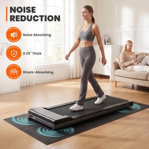 Stepwaver Walking Pad Mat for Carpet, Treadmill Mat for Hardwood Floors | High Density, 1/4 Thickness, Foldable, Floor Protection for Bike, Elliptical, Treadmill, Walking Pad - size: 55"L x 24"W x 0.2"Th