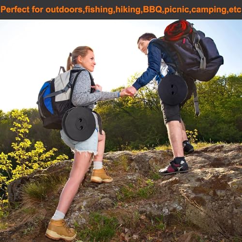 Fishboy Collapsible Stool for Adults, Portable Folding Camping Seat, 400lbs - color: Black