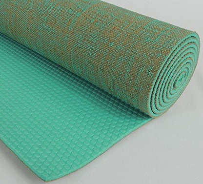 Kakaos Natural Jute Yoga Mat - color: Aqua Green