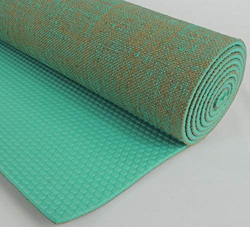 Kakaos Natural Jute Yoga Mat - color: Aqua Green