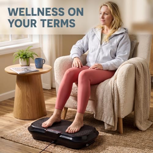 Lifepro Waver Vibration Plate Exercise Machine with 99 Speeds & 10 Presets | Resistance Bands, Non-Slip Surface, 330 lbs Capacity — Vibration Plate for Lymphatic Drainage, Body Toning, Full-Body Workout - color: Black
