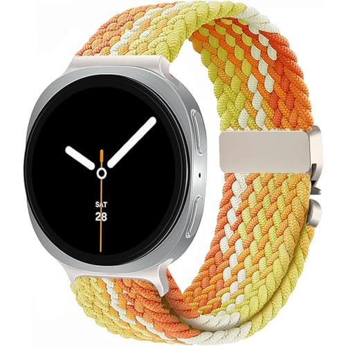 Nylon Braided band Compatible with Samsung Galaxy Watch 8 40mm 44mm, Elastic Band for Galaxy Watch 8 Classic 46mm - color: Fragrant Orange