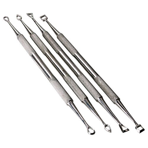 HTS 156C4 4 Pc Stainless Steel Hollow Tip Carver Wax & Clay Sculpting Tool Set - size: 156C4 4 Pc Hollow Tip Carver Set
