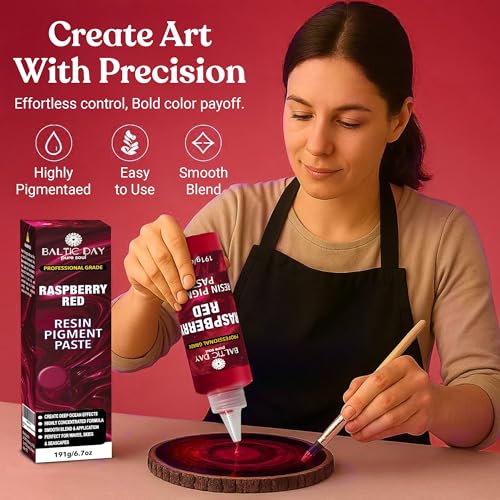 BALTIC DAY Burgundy Red Epoxy Resin Pigment Paste, Extra Large 191g (6.7oz) – Opaque Resin Colorant, Highly Concentrated Epoxy Dye, Mica Powder Alternative for Resin Art, Jewelry, Tumblers, River Tables & Crafts - color: Burgundy Red