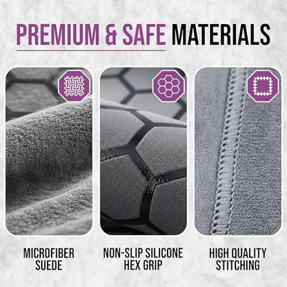 Clever Yoga Hot Yoga Mat Towel – Non-Slip Grip for Hot Yoga, Sweat Absorbent, Honeycomb Silicone Grip, Stays Flat – Ideal for Pilates, Travel, Washable & Lightweight - Gray - color: Gray