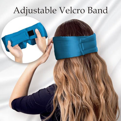 Zenssia 100% Mulberry Silk Sleep Eye Mask for Men and Women, Peacock Blue - color: Peacock Blue