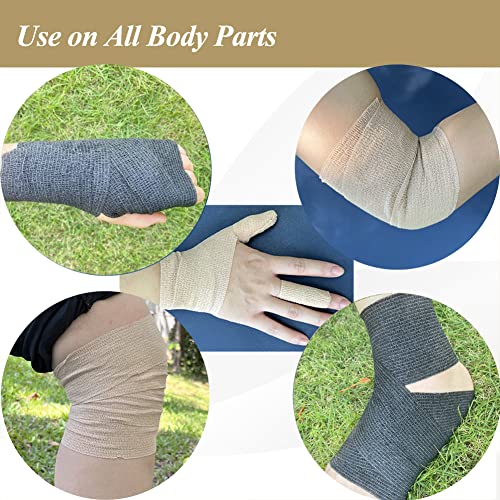 Self Adhesive Bandage Wrap,1 Inch Black Cohesive Bandages, Vet Wrap | CIYAGPOOU 5 Yards 16 Pack Elastic Flexible Tattoo Sports Tape Bulk for First Aid Supplies - color: 1 Inch Vet Wrap (16 Pack Black)