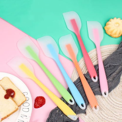 5PCS Silicone Spatula Set Heat Resistant Cake Cream Butter Spatulas Mixing Batter Scraper Non-Stick Flexible Baking Cooking Tool BPA-Free