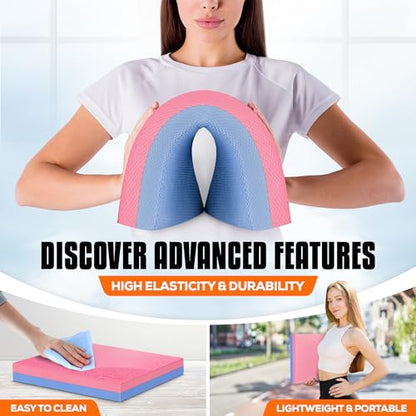 Yes4All Exercise Balance Pad, Non-Slip Foam Kneeling Pad - color: Rose quartz/Serenity - L - (15,5" x 13,5" x 2,4"), size: Large