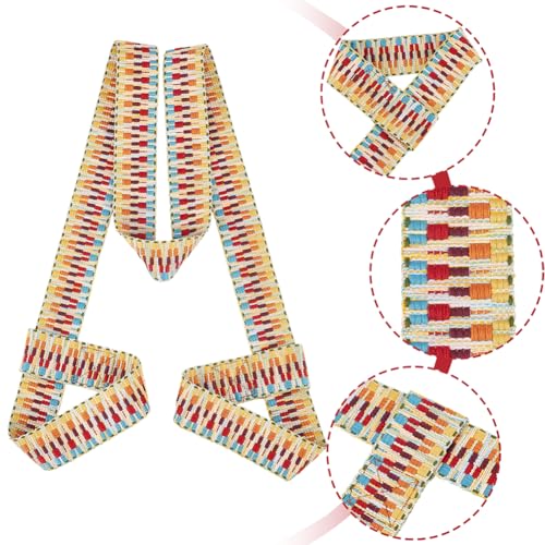 1 Box 2Pcs Yoga Mat Carrying Strap Adjustable Holder Roller Skate Leash Shoulder Straps Colorful Resuable Skiing Wide Jacquard Embroidered Handle Carrier Sling Set for Ski Boots Skating