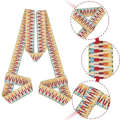 1 Box 2Pcs Yoga Mat Carrying Strap Adjustable Holder Roller Skate Leash Shoulder Straps Colorful Resuable Skiing Wide Jacquard Embroidered Handle Carrier Sling Set for Ski Boots Skating