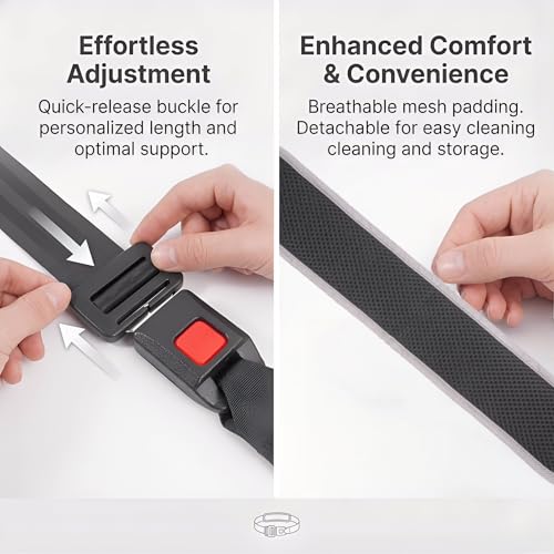 Stretching Strap with Detachable Shoulder Strap – Adjustable Nylon Stretch Band with Breathable Mesh Pad – Leg Stretcher for Yoga, Flexibility Training, Hamstring Stretch & Home Gym Equipment.