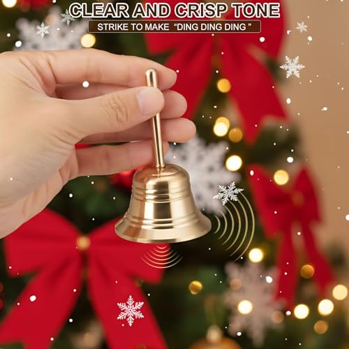 2.05IN Brass Hand Bell, Small Call Bell, Dinner Hand Bell, Suitable for Seniors Bedside, Games, Pet Training and More
