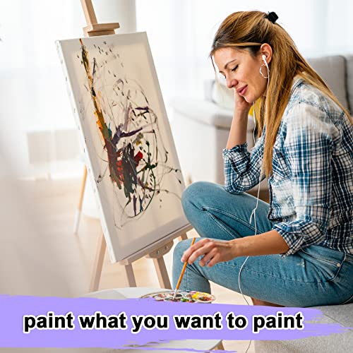 Inburit 16 PCS Multi Size Stretched Blank Canvas for Acrylic & Oil Painting | 16 Pack Blank Primed Cotton Canvas for Acrylic & Oil Paint, 5x7, 8x10, 9x12, 11x14 inches - size: 16PCS+(4sizex4)