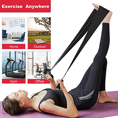 Resistance Bands for Working Out, Physical Therapy, Yoga & Pilates - color: Black