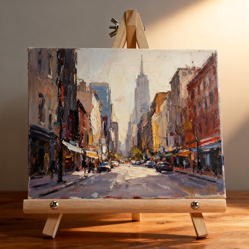 6 Pack 9 Inch Wood Easels, Tabletop Painting Easel Stand for Canvas, Photo & Sign Display - Portable Tripod Art & Craft Easels for Kids and Adults