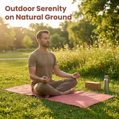 LFH Home Handmade Cotton Yoga Mat Cotton Rug picnic mat For Exercise, Workout, Fitness - Perfect Heavy Quality Eco Friendly Natural Cotton Woven Reversible Yoga Mats for Men & Women - 72x26 Inch. - color: Brick