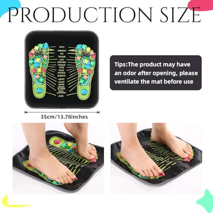 TrelaCo Foot Acupressure Massage Mat with Stones, 13.78 x 13.78 Inches - size: 13.78 x 13.78 Inch