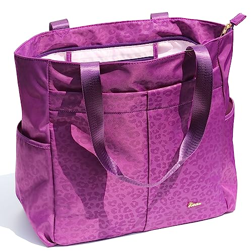 ESVAN Original Floral Tote Bag Large Shoulder Bag with Multi Pockets for Gym Travel Beach Daily Bags - color: A2
