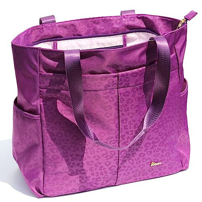 ESVAN Original Floral Tote Bag Large Shoulder Bag with Multi Pockets for Gym Travel Beach Daily Bags - color: A2
