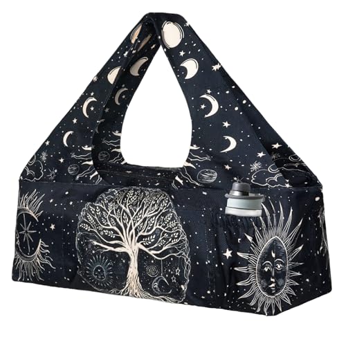 Yoga Mat Bag - Large Yoga Bag with Yoga Mat Strap, Zipper and Pockets - Yoga Bags and Carriers Fits All Your Stuff - Personalized Yoga Mat Bags for Women Fits Most Size Mats - color: Tree of Life
