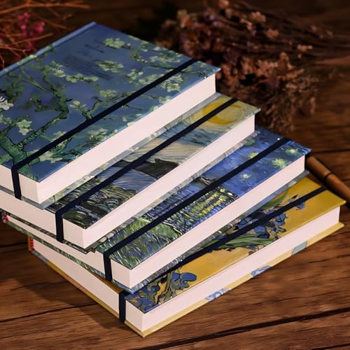 Art Journal, Sketch book, Blank Notebook, 130gsm, Thick Paper Sketchbook, A5, Hardcover Drawing Notebook, Blank Page Journal, Lay Flat, Unlined, Van Gogh Almond Blossom, Cute Sketchbook - color: A5-Almond