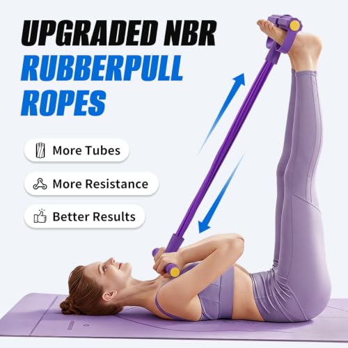 Pedal Resistance Bands with Handles, 6/8/10 Tube Exercise Band | Fitness Shaping Yoga Exercise Equipment, Natural Rubber Tension Rope,for Abdominal,Leg,Arm,Back Slimming Training