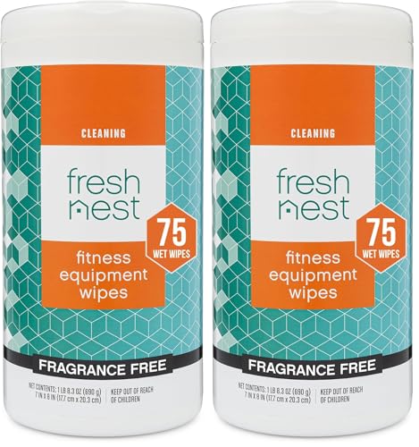 Fitness Equipment Wipes - Cleaning Wipes - 2 Pack - size: 75 Count (Pack of 2)
