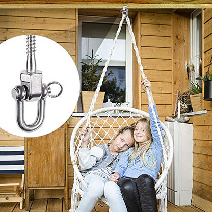 BeneLabel Set of 2 Permanent Antirust Stainless Steel 304 Screw Bracket Heavy Duty Swing Hanger 1800LB Capacity, Indoor Outdoor Playground Yoga Hammock Chair, Hardware Swing Sets